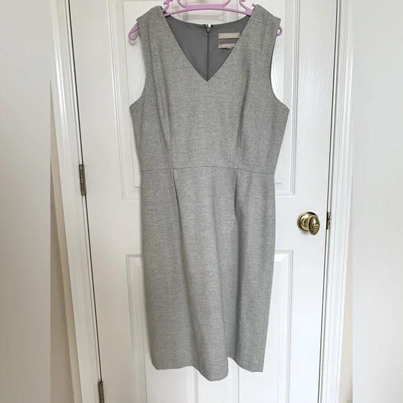 banana republic grey wool dress BANANA REPUBLIC NWT gray plaid wool blend raglan sleeve shift dress size 10